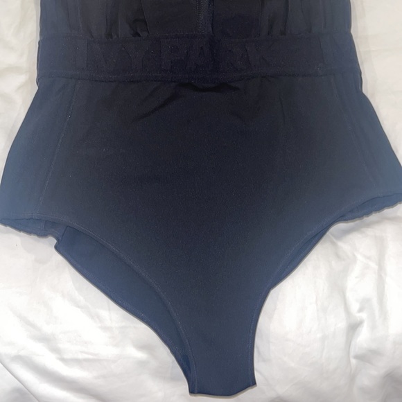 Ivy Park Black Mesh Workout Bodysuit - Picture 5 of 7